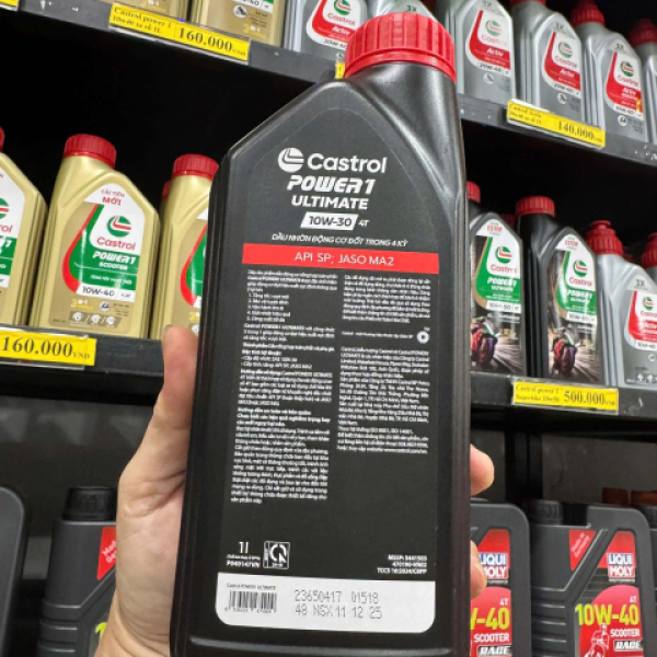 Nhớt Castrol Power 1 Ultimate 10W30 1L dành cho xe số Honda