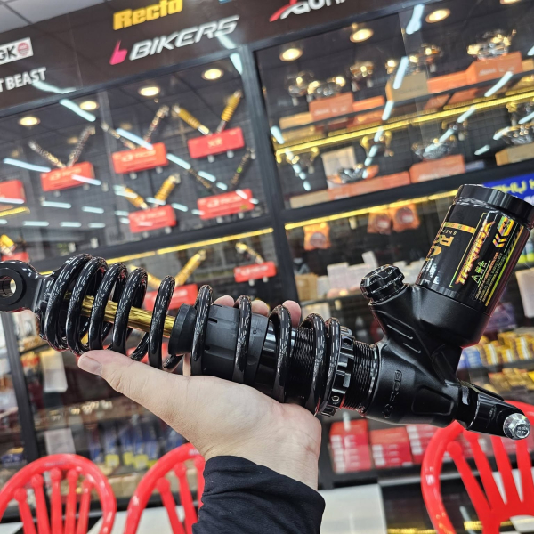 Phuộc RCB Tarmax đen ty vàng cho Vario 160, Click 160 chính hãng