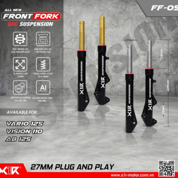 Phuộc trước X1R chính hãng cho Vario