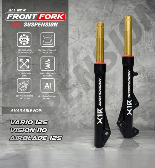 Phuộc trước X1R ty vàng chính hãng cho Vario