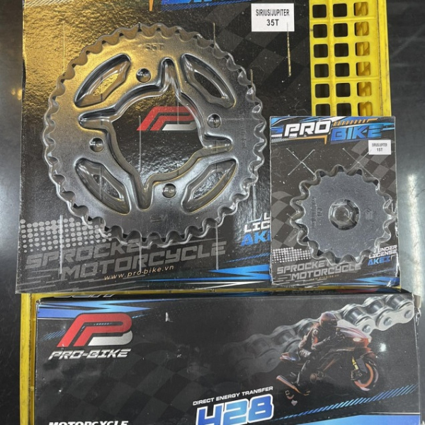 Bộ nhông sên dĩa Pro-Bike cho Sirius 15T - 35T -  Sên 428 