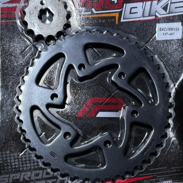 Bộ nhông sên dĩa Pro-Bike tán đúc vàng đen cho Exciter 155 (46T) 428HS