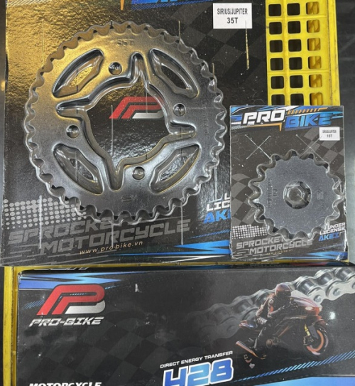 Bộ nhông sên dĩa Pro-Bike cho Sirius 15T - 35T -  Sên 428 
