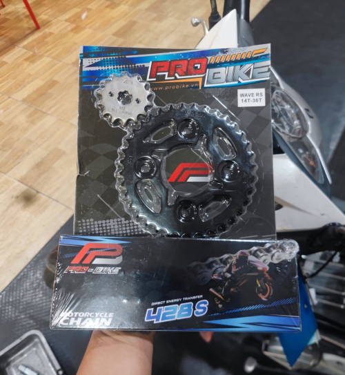 Bộ nhông sên dĩa Pro-Bike cho Wave RS, Future Neo-X 14T - 36T-  Sên 428