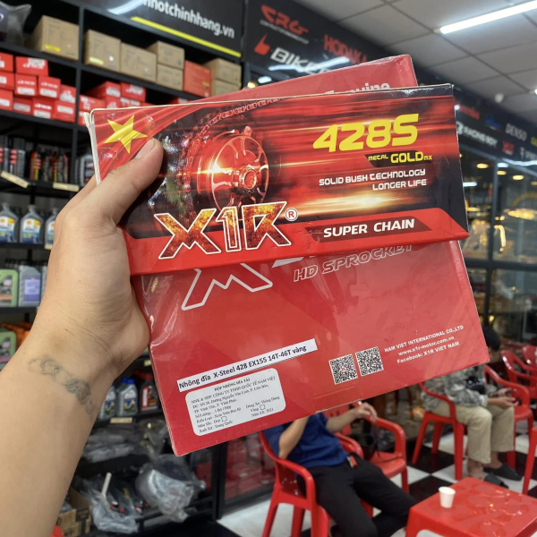 Bộ nhông sên dĩa X1R cho Exciter 155 (132L, Vàng)