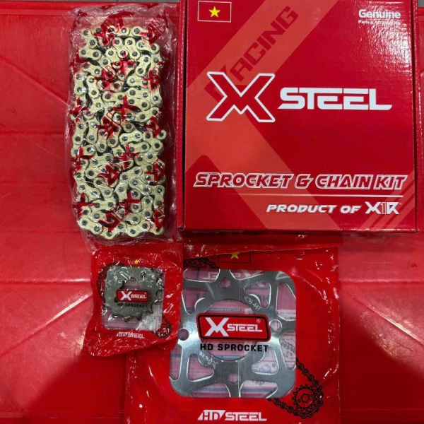 Bộ nhông sên dĩa X1R cho Winner (122L, Crom)