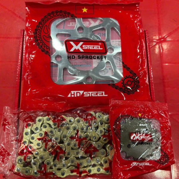 Bộ nhông sên dĩa X1R cho Winner (122L, Crom)
