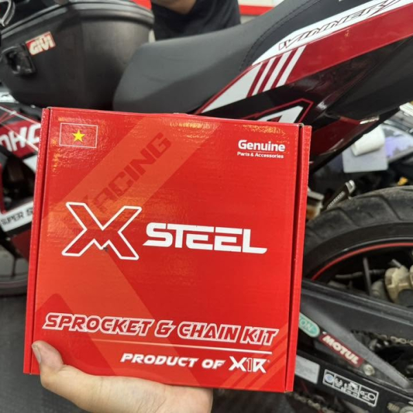 Bộ nhông sên dĩa X1R cho Winner (122L, Crom)