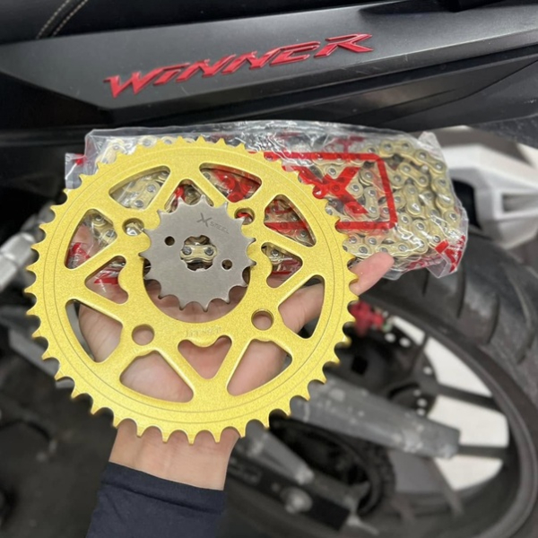 Bộ nhông sên dĩa X1R cho Winner (122L, Vàng)