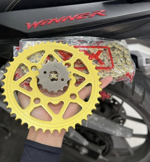 Bộ nhông sên dĩa X1R cho Winner (122L, Vàng)