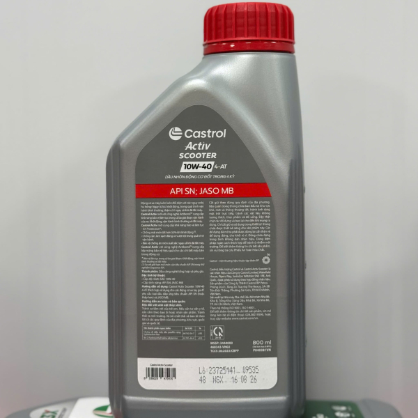 Nhớt Castrol Activ Scooter 10W40 0,8L dành cho xe tay ga