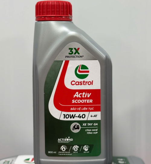 Nhớt Castrol Activ Scooter 10W40 0,8L dành cho xe tay ga