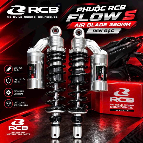 Phuộc RCB Flow S cho Air Blade màu Crom