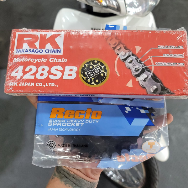 Sên RK vàng đen 428SB - 124L chính hãng