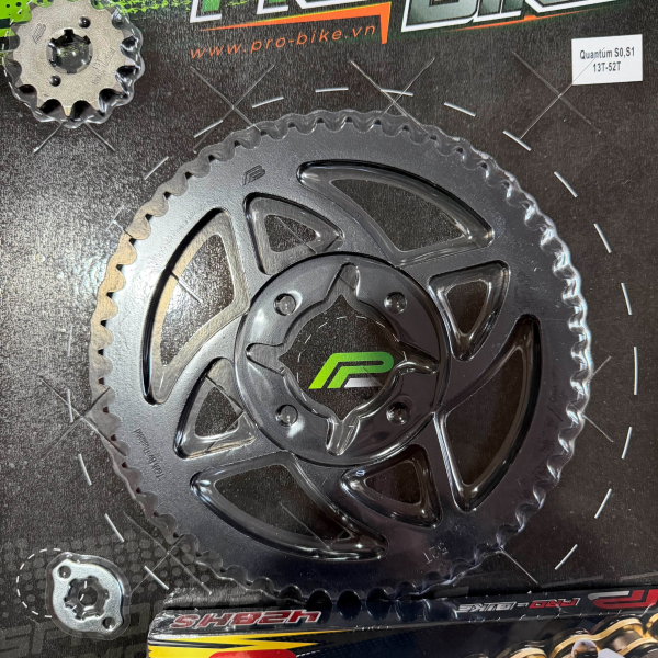 Bộ nhông sên dĩa Pro-Bike cho Datbike Quantum S0, S1 (sên vàng đen)