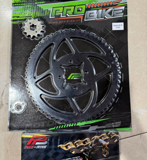 Bộ nhông sên dĩa Pro-Bike cho Datbike Quantum S2, S3 (sên vàng đen)