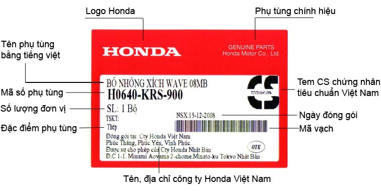 Phụ Tùng Xe Máy Honda Chính Hãng Giá Tốt Tại Shop2Banh.Vn